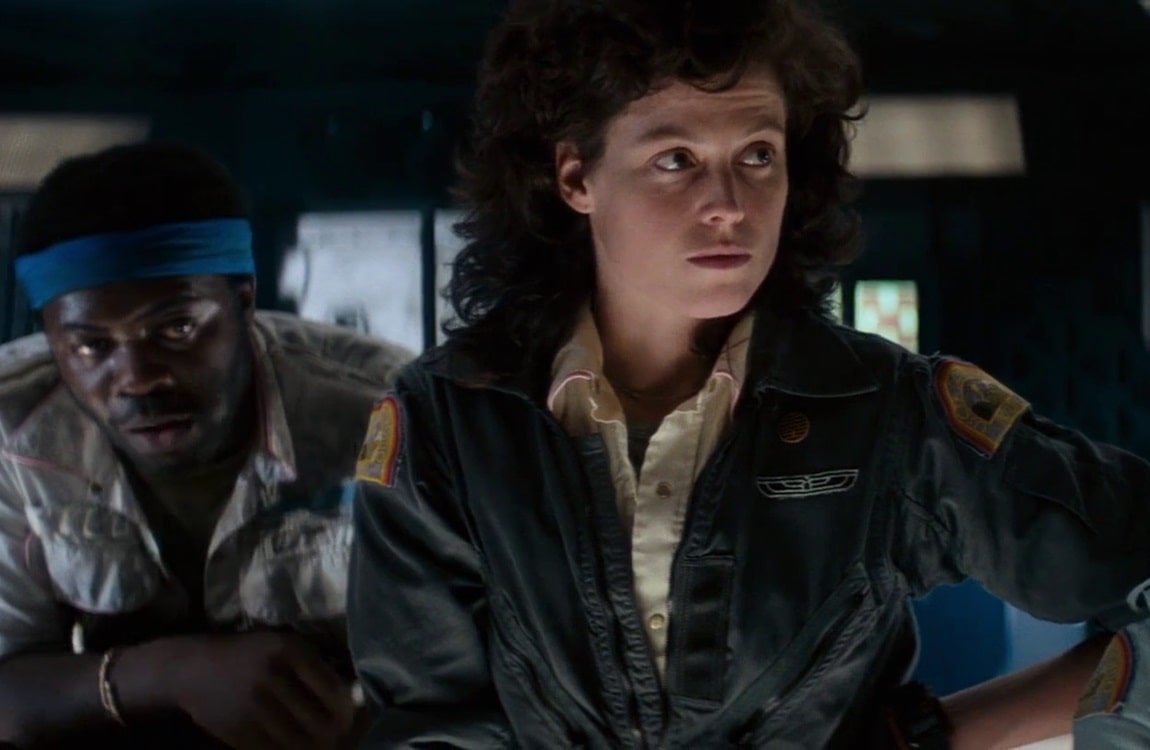 Ellen Ripley with Parker on the Nostromo