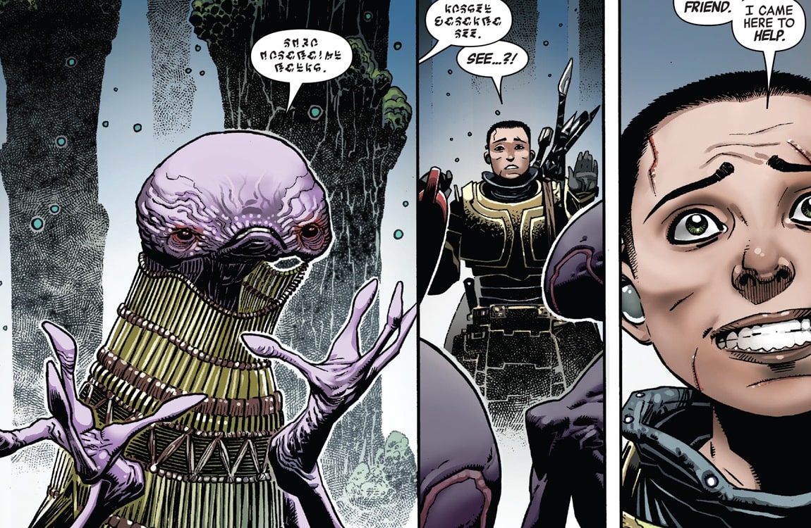 The purple-skinned tribal aliens from Marvel's Predator series