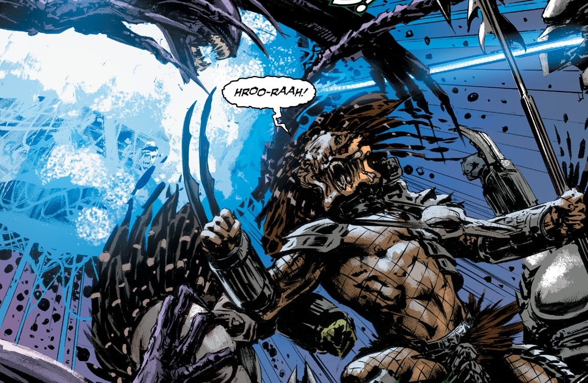 Ahab Predator fights a big wave of Xenomorphs