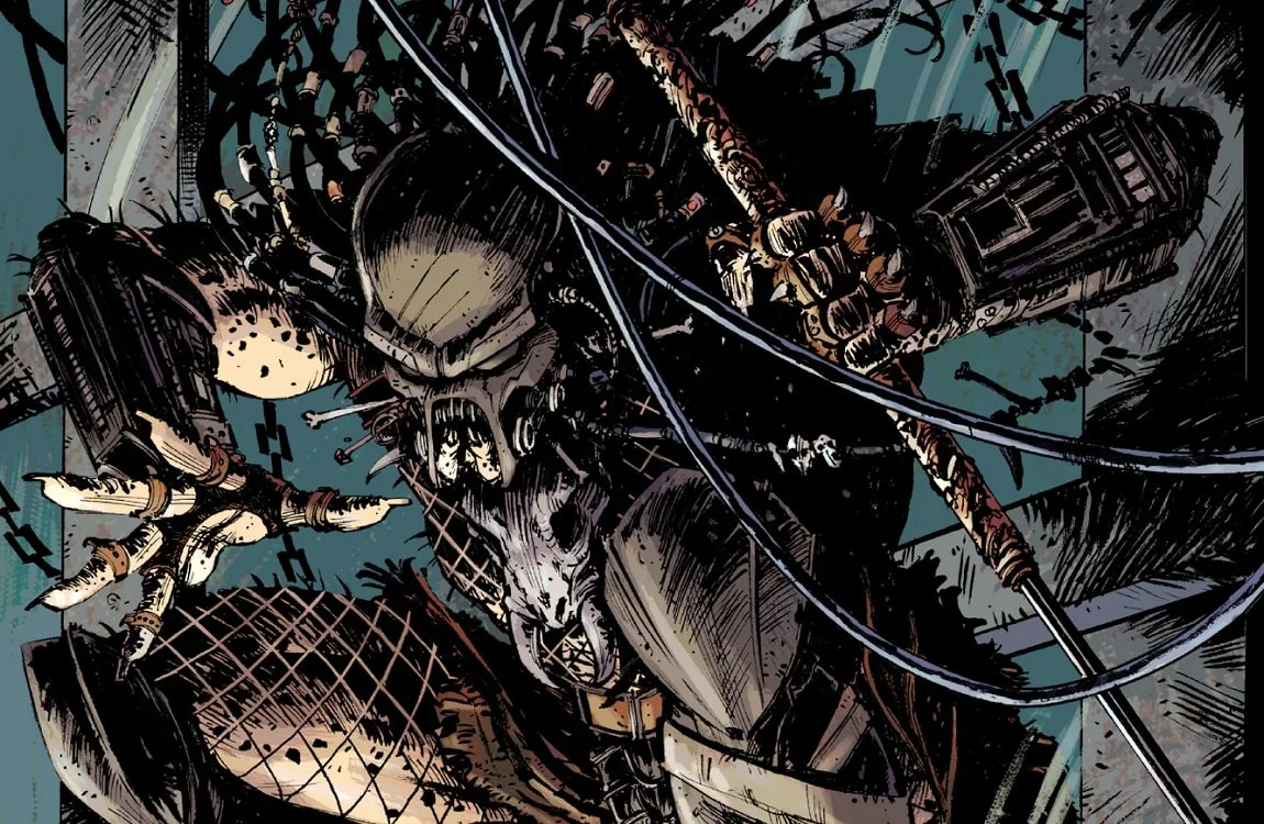 Ahab with his bio-mask and spear