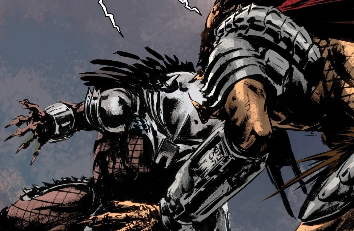 Ahab fights the Hornhead Predator