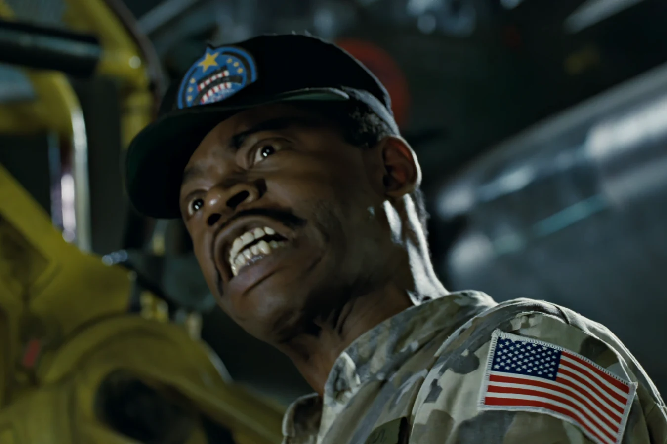Apone shouting a command aboard the dropship on the way to LV-426 in Aliens
