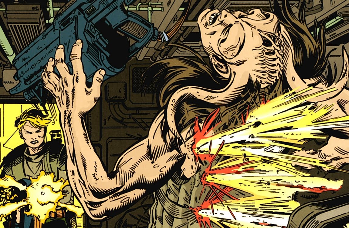 A Bug-Man hybrid from Aliens: Colonial Marines