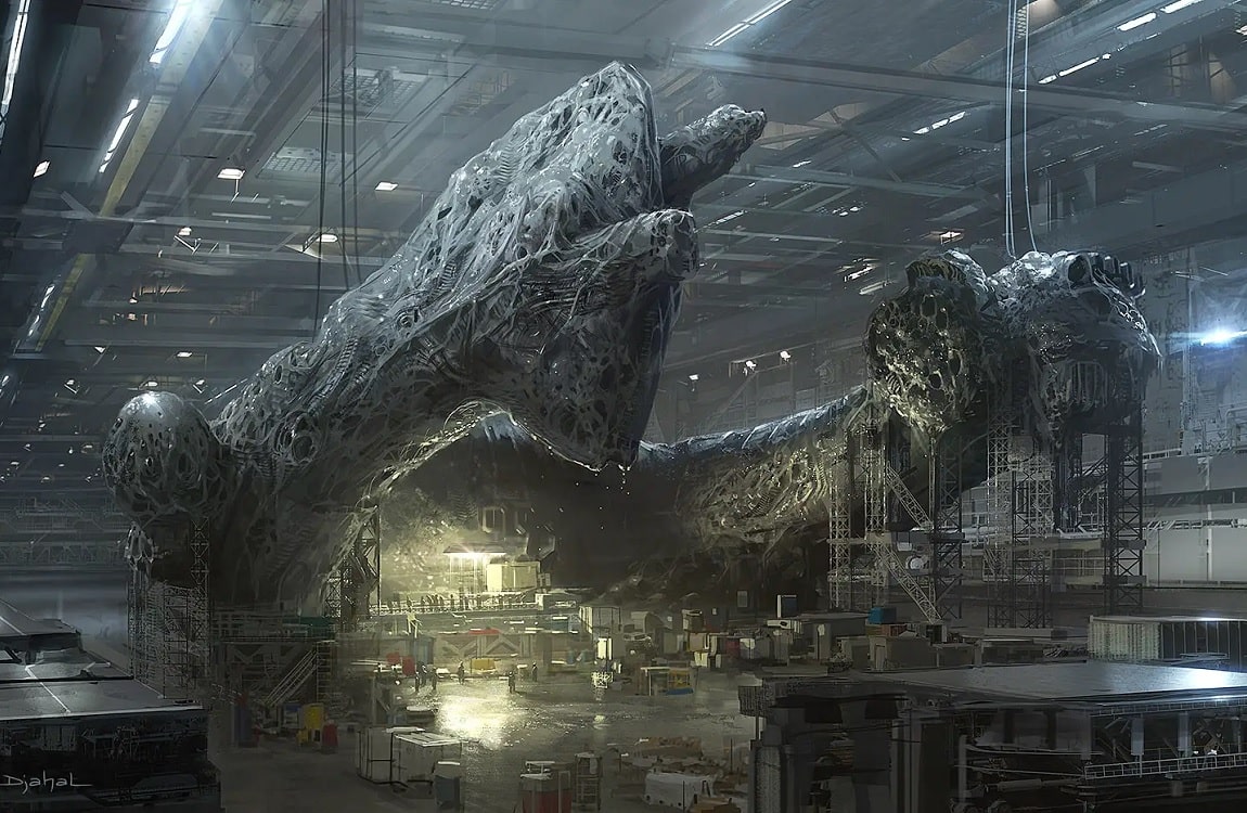 An Engineer Derelict ship seen in Alien 5 concept art