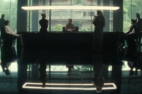Corporate summit of the Five in Alien: Earth