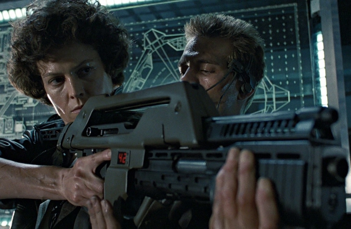 Ellen Ripley with a Pulse Rifle from Aliens