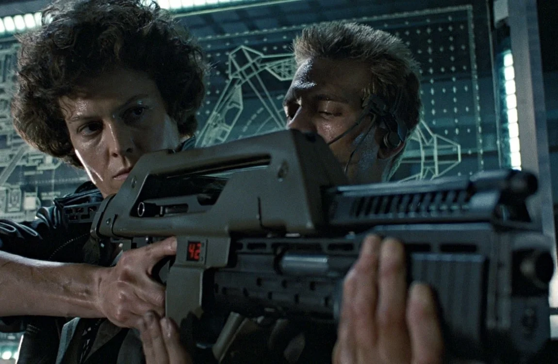 Ellen Ripley with a Pulse Rifle from Aliens