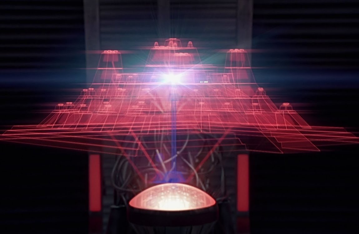 Predator holographic map of the Antarctic pyramid temple