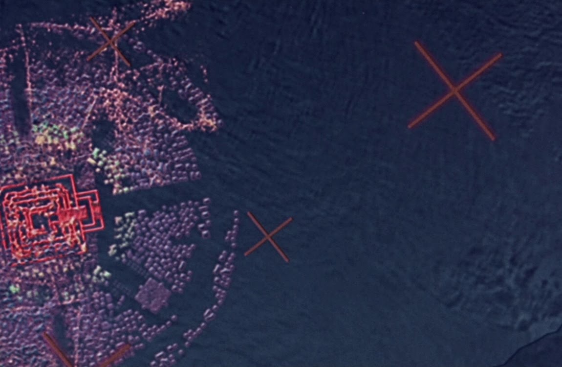 Antarctic pyramid location map from Predator spacecraft orbit