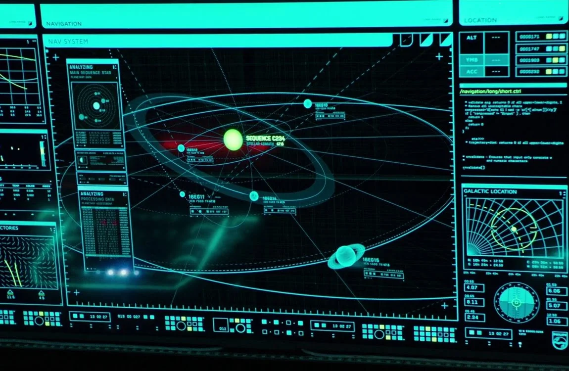 Planet 4 star system map from Alien Covenant navigation display