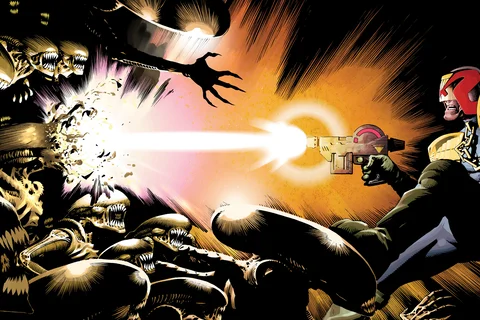 Aliens vs. Judge Dredd crossover comic cover