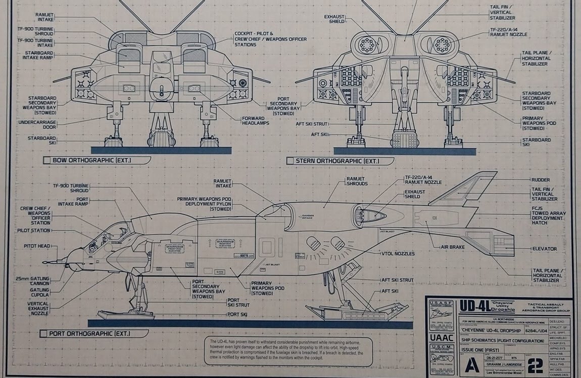 The UD-4L dropship schematics from Alien: The Blueprints