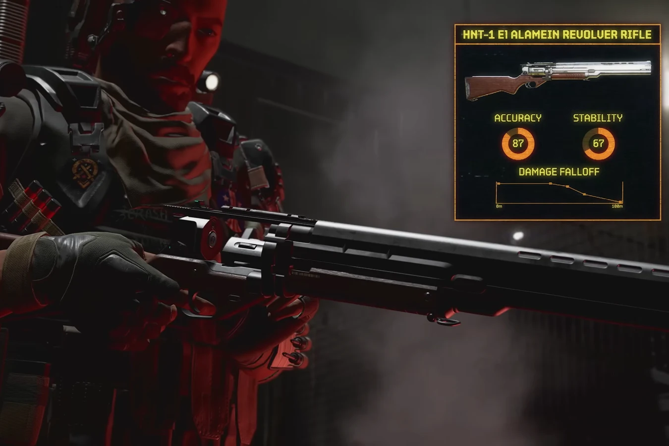 HNT-1 E1 Alamein Revolver Rifle signature weapon UI in Aliens Fireteam Elite 2