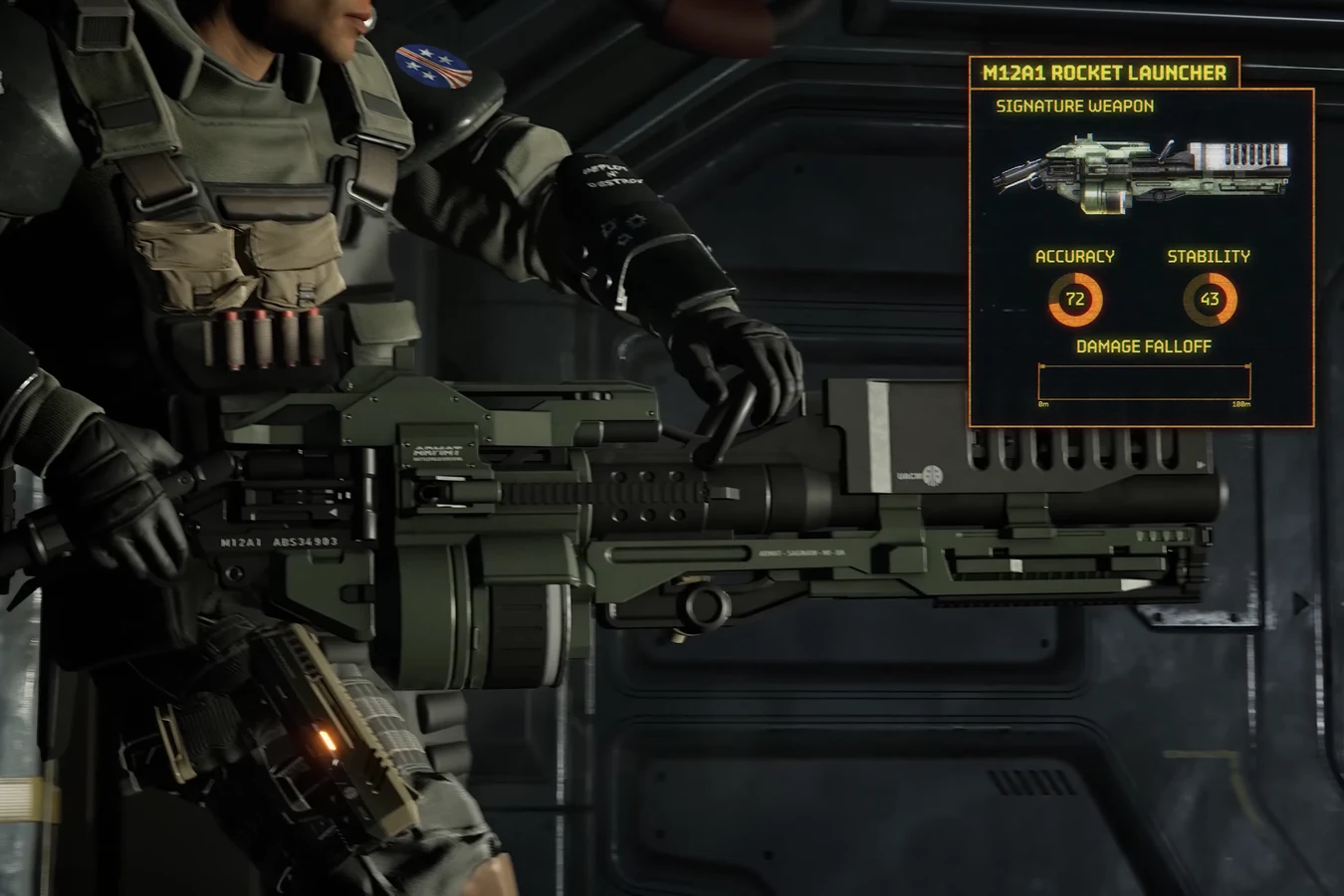 M12A1 Rocket Launcher signature weapon UI in Aliens Fireteam Elite 2