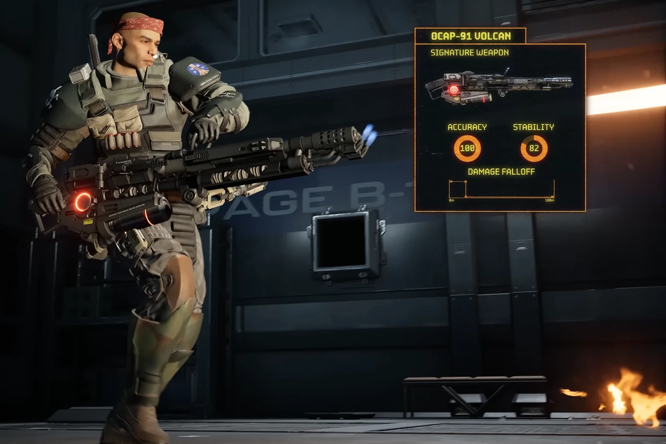 OCAP-91 Volcan signature weapon UI in Aliens Fireteam Elite 2