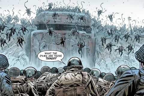Xenomorphs invade the D-Day beaches in Alien vs. Captain America