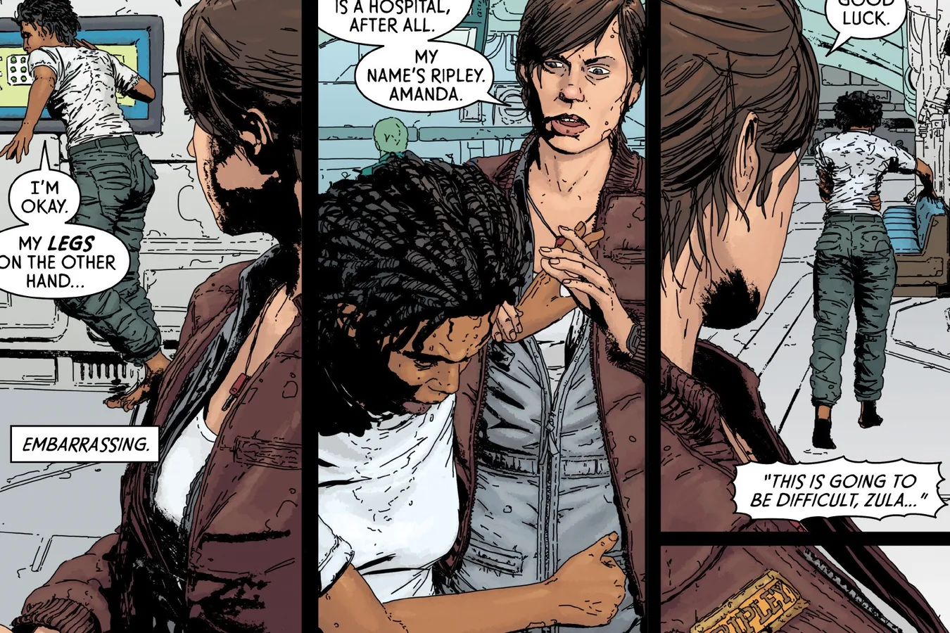 Amanda Ripley helping Zula Hendricks in Aliens: Defiance