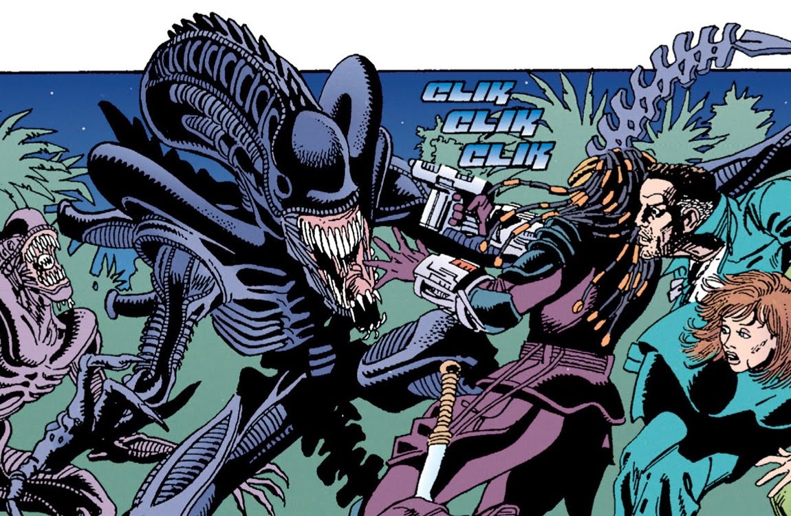 Machiko Noguchi fighting a Xenomorph in AvP: War