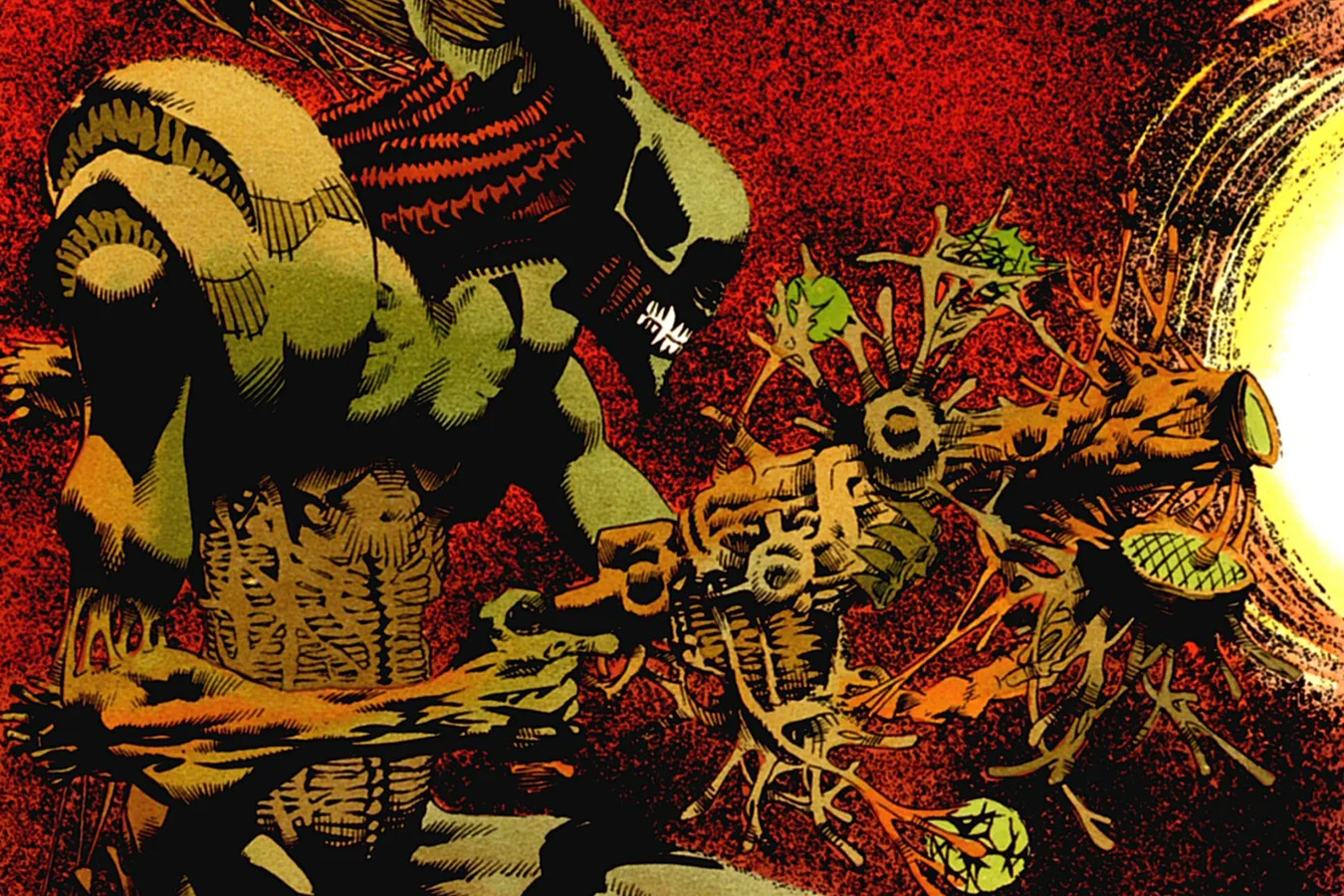 Norbert with a weapon from Aliens: Harvest