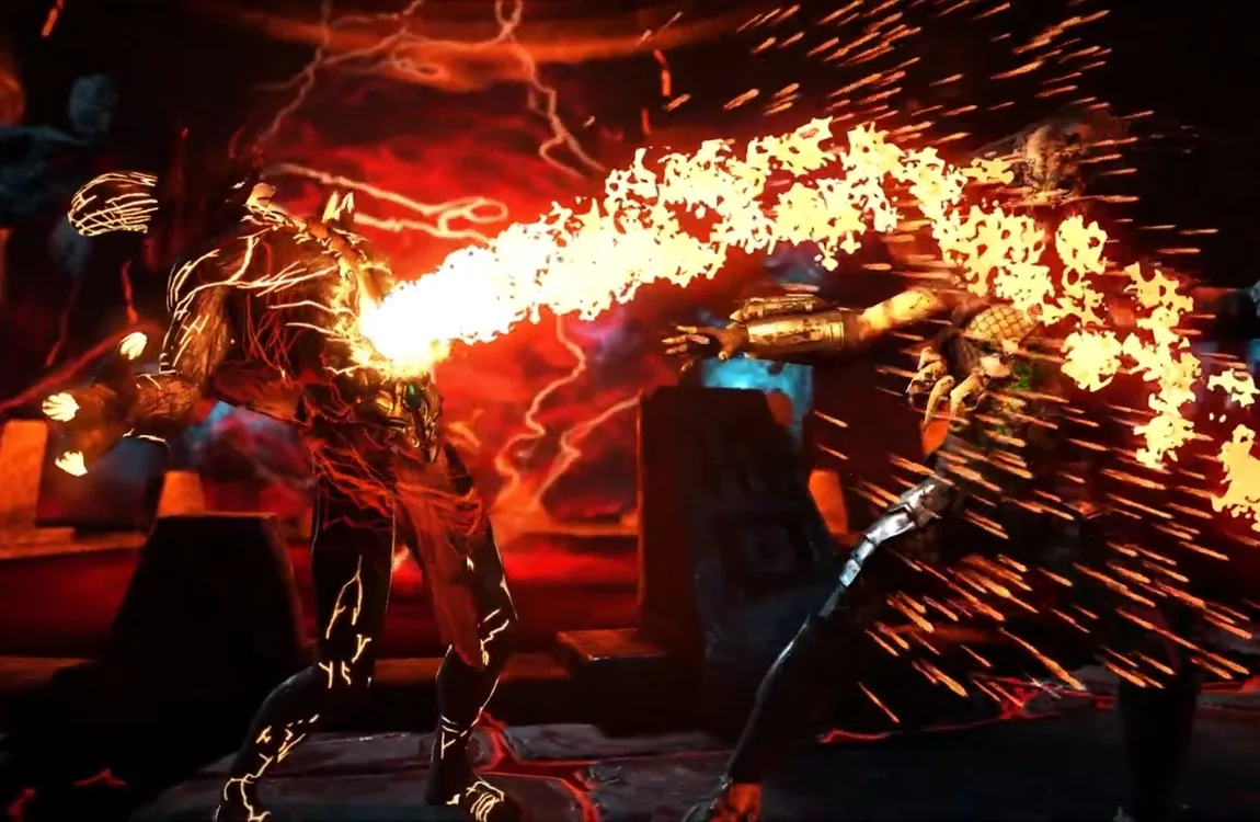 The Apex Predator defeating Shinnok in Mortal Kombat X