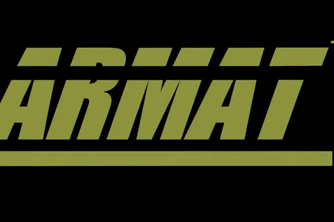 Olive Armat wordmark on a black field