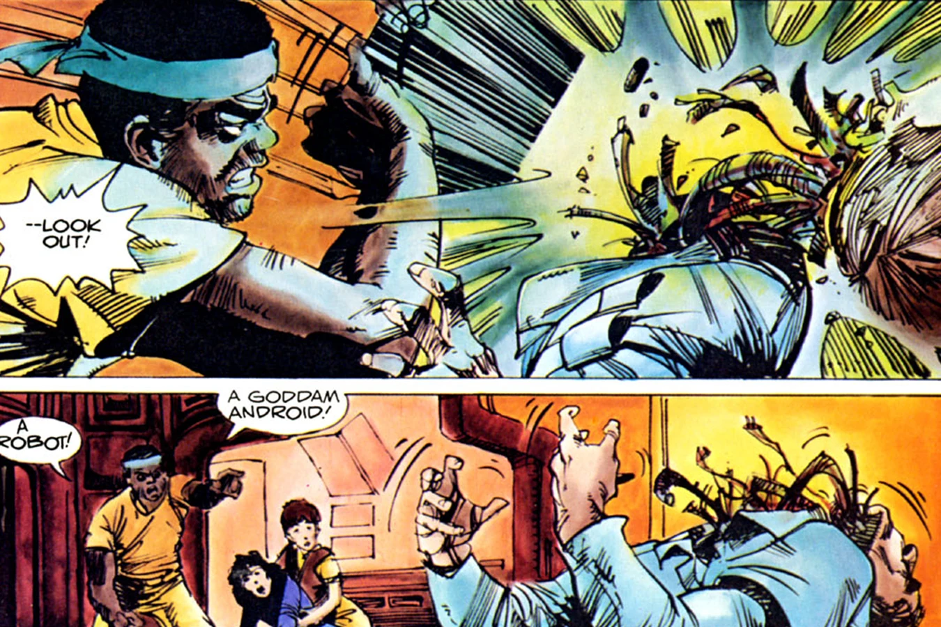 Parker wrecking Ash in Alien: The Illustrated Story