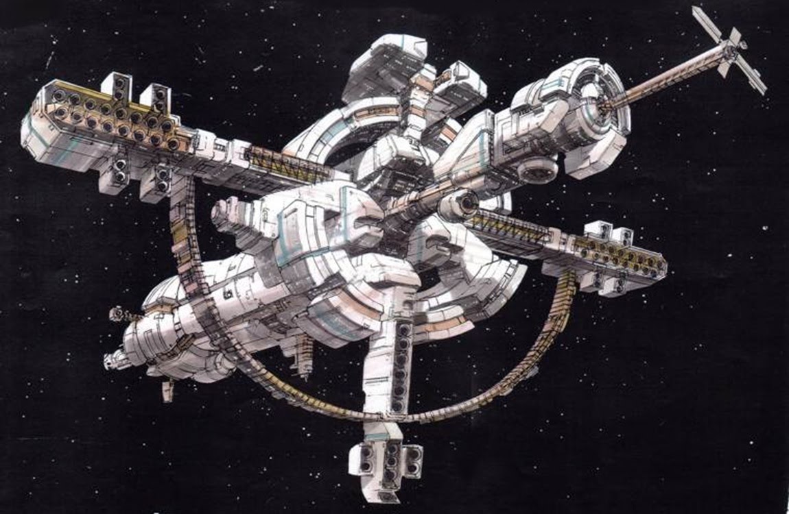 Behind the scenes concept art of the USM Auriga