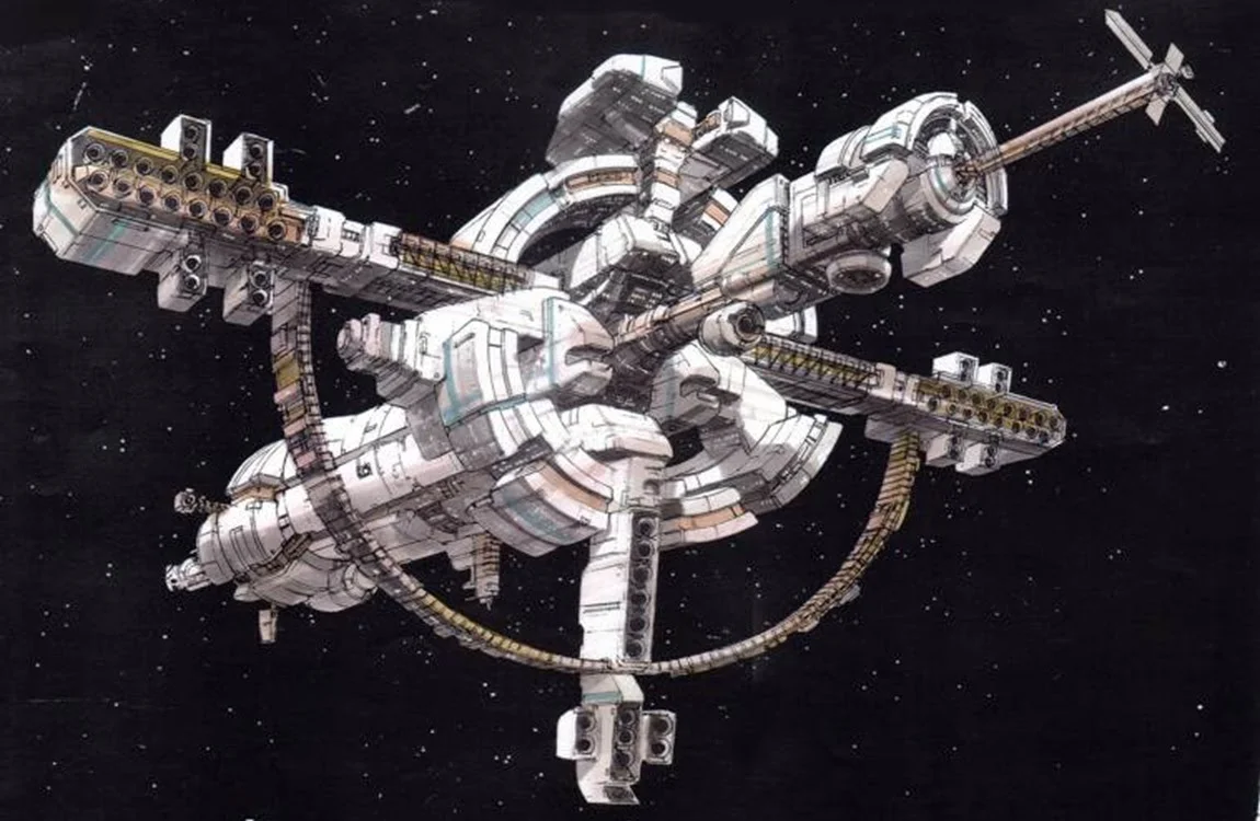 Behind the scenes concept art of the USM Auriga