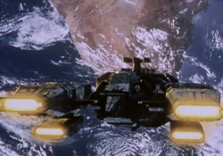 The USM Auriga about to crash into Earth