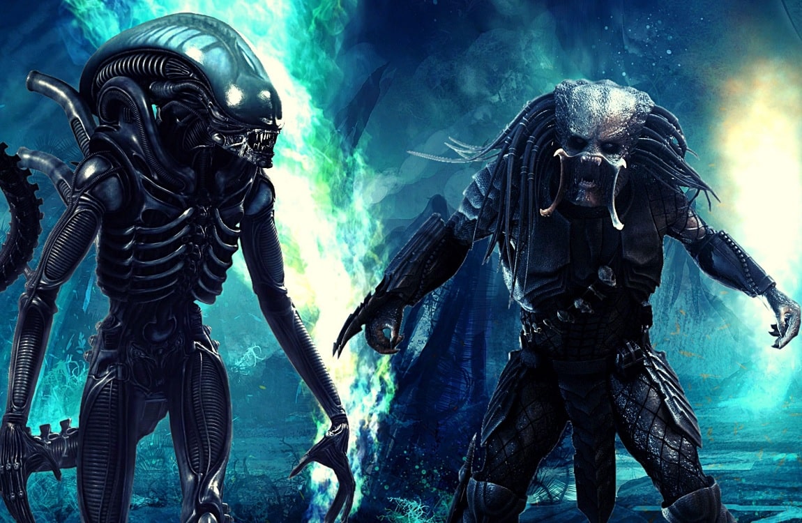 An Alien and Predator side by side