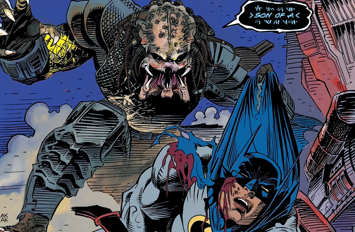 Batman vs. the first Gotham City Predator from Batman vs. Predator
