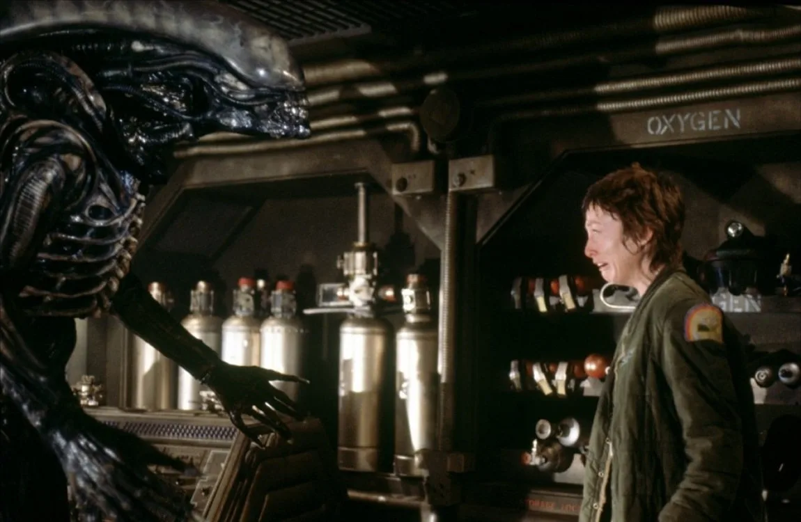 The Big Chap Xenomorph approaching Parker and Lambert