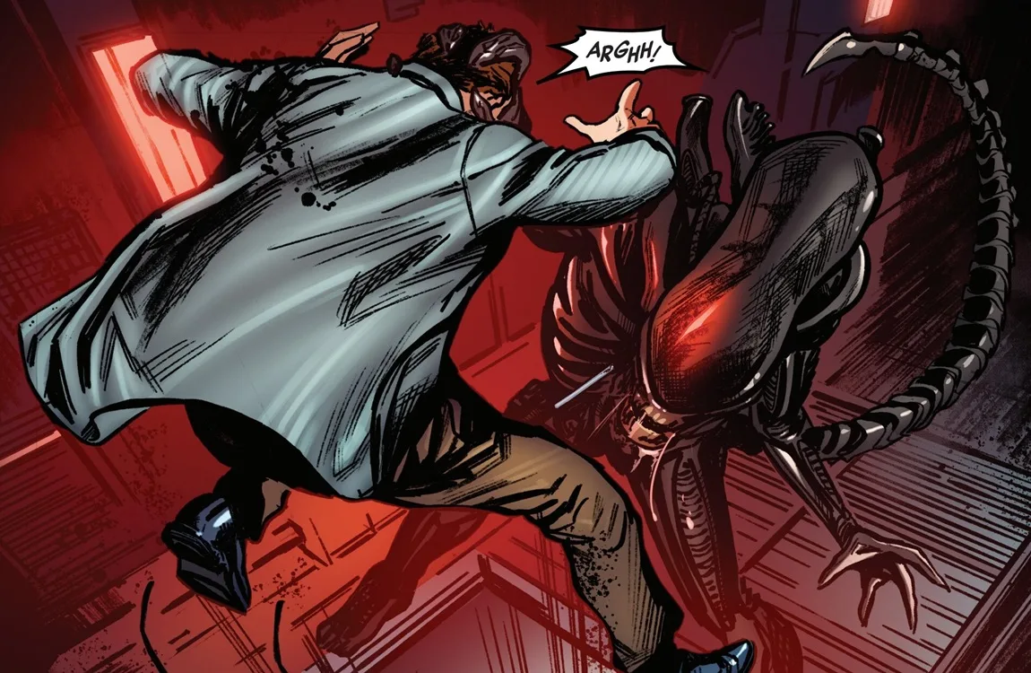 The Big Chap Xenomorph attacking inside the Romulus lab