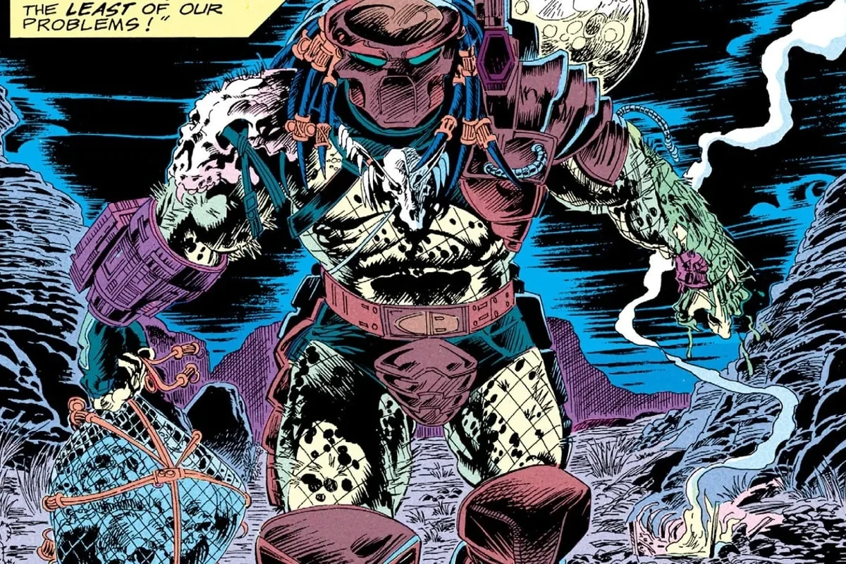 The Big Game Predator carries a net of human skulls