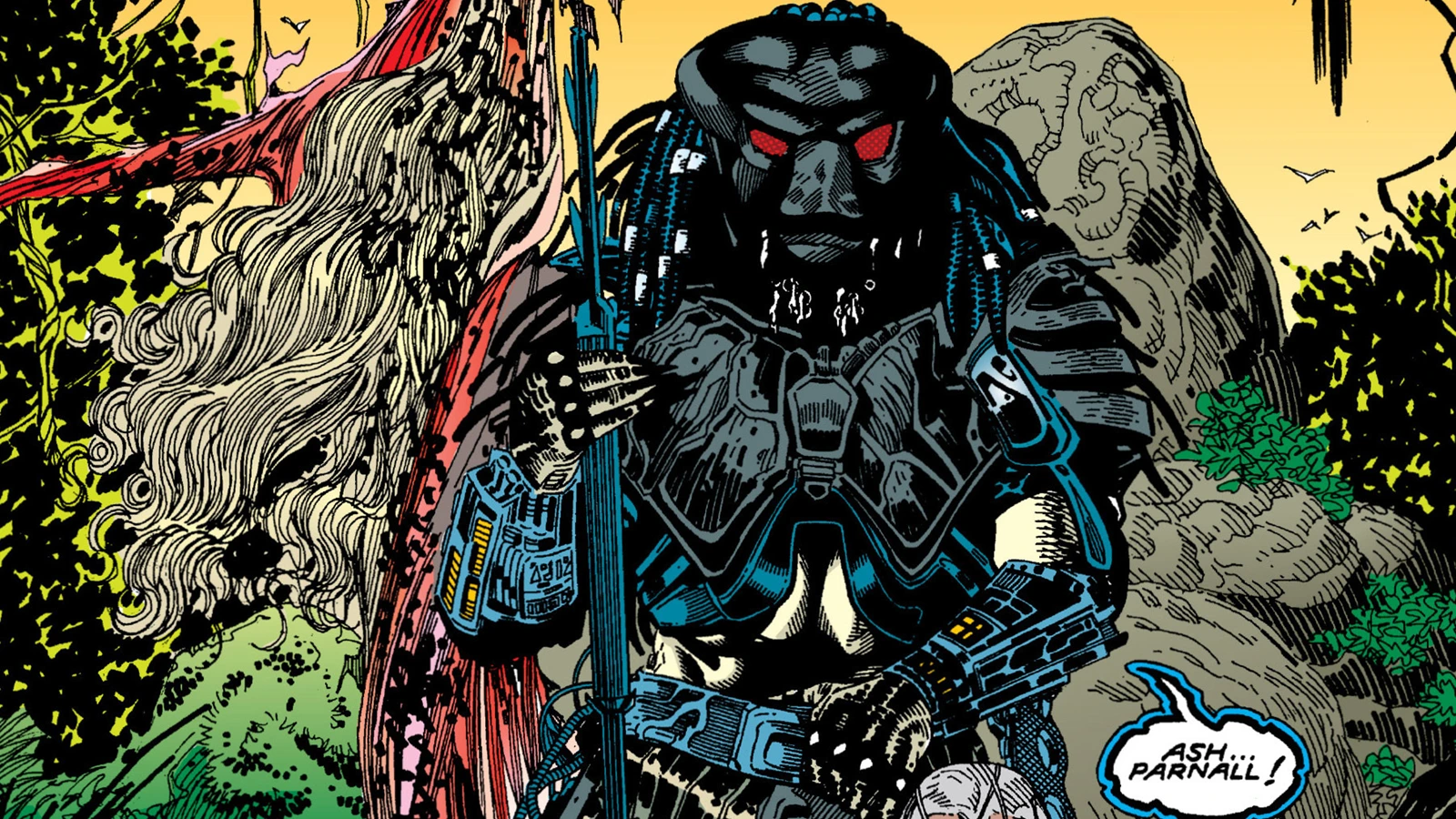 Big Mama Predator wearing a bio-mask
