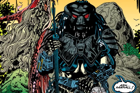 Big Mama Predator wearing a bio-mask