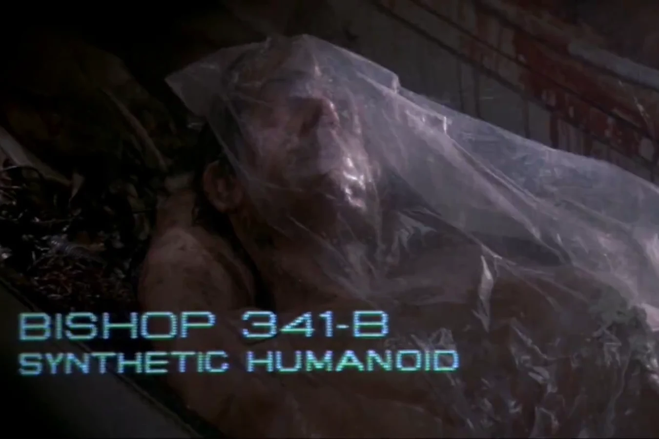 Bishop after the EEV crash on Fury 161, tagged as a Hyperdyne 341-B synthetic humanoid