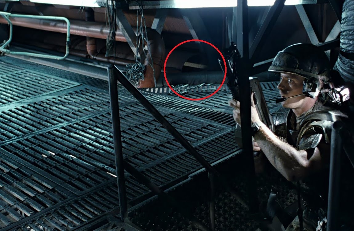 Hicks on the stairs in Hadley's Hope