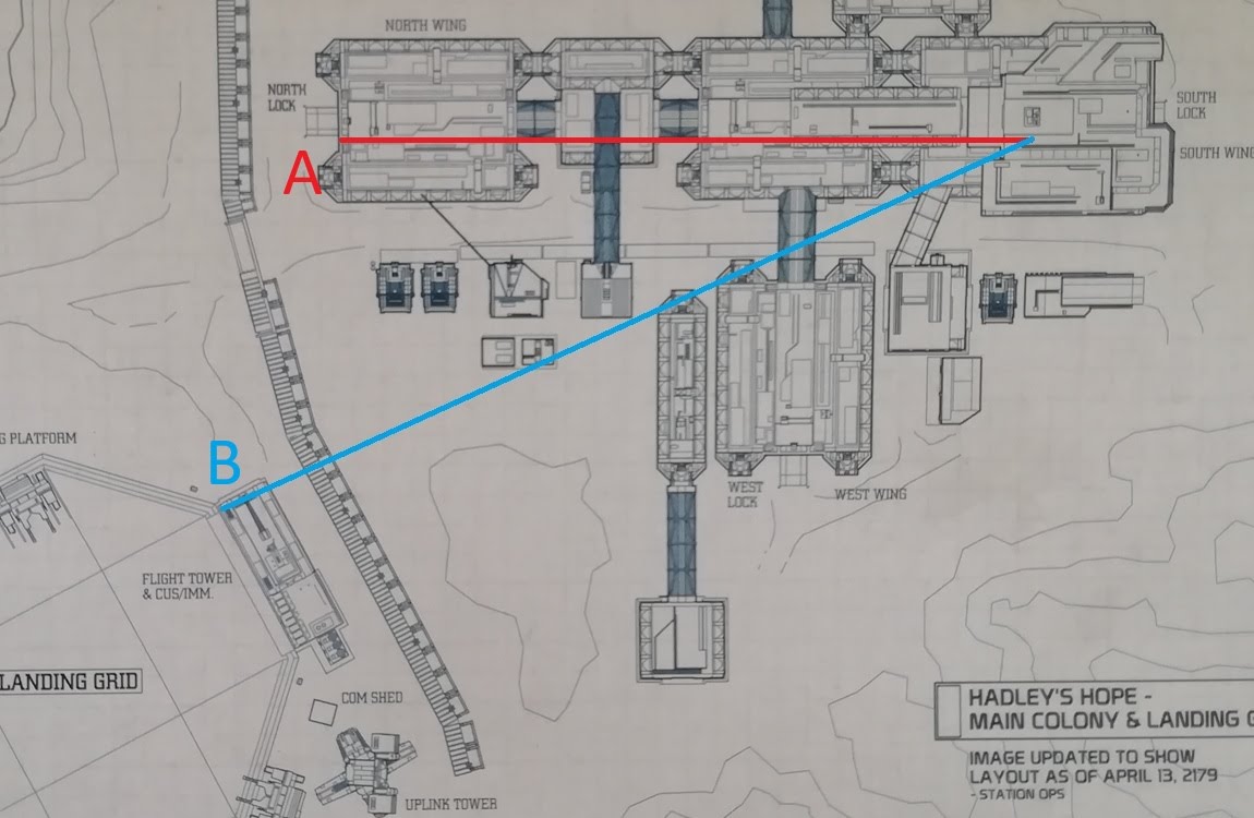 Map of the main complex of Hadley's Hope