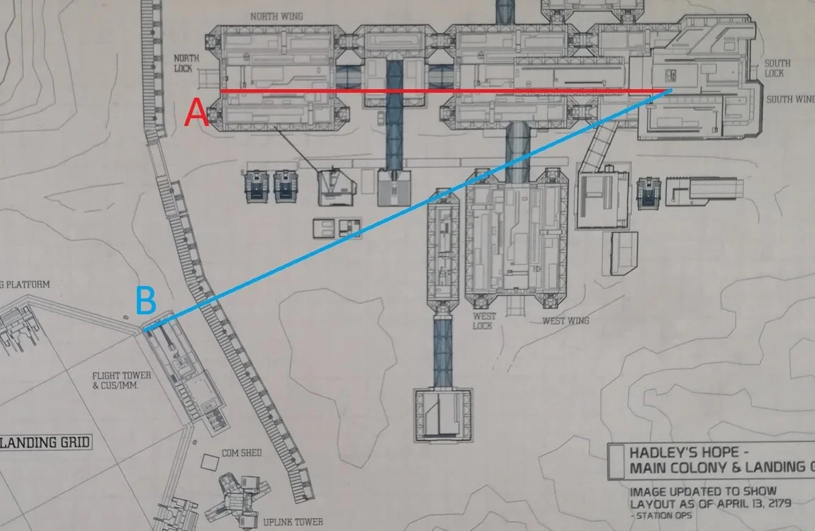 Map of the main complex of Hadley's Hope