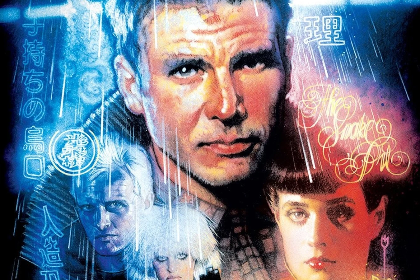 Harrison Ford, Rutger Hauer, and Sean Young on the Blade Runner Final Cut poster