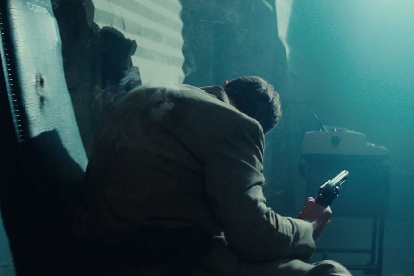 Dave Holden blown back through his chair and the wall after Leon Kowalski shot him in Blade Runner