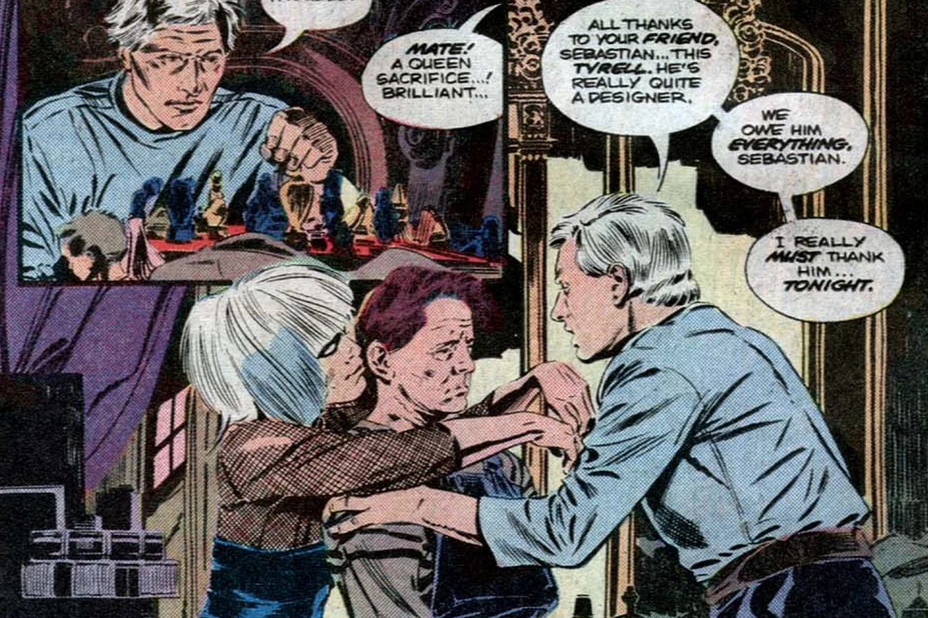 Pris and Roy embrace J.F. Sebastian after the queen sacrifice in Marvel Super Special #22 Blade Runner