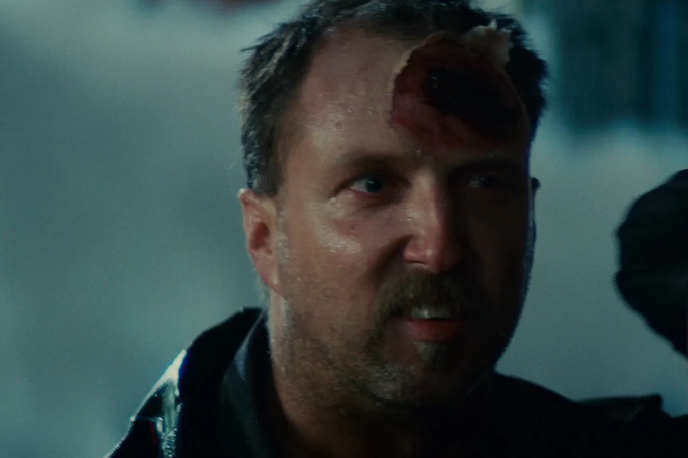 Leon Kowalski hit in the forehead by Rachael's shot in Blade Runner