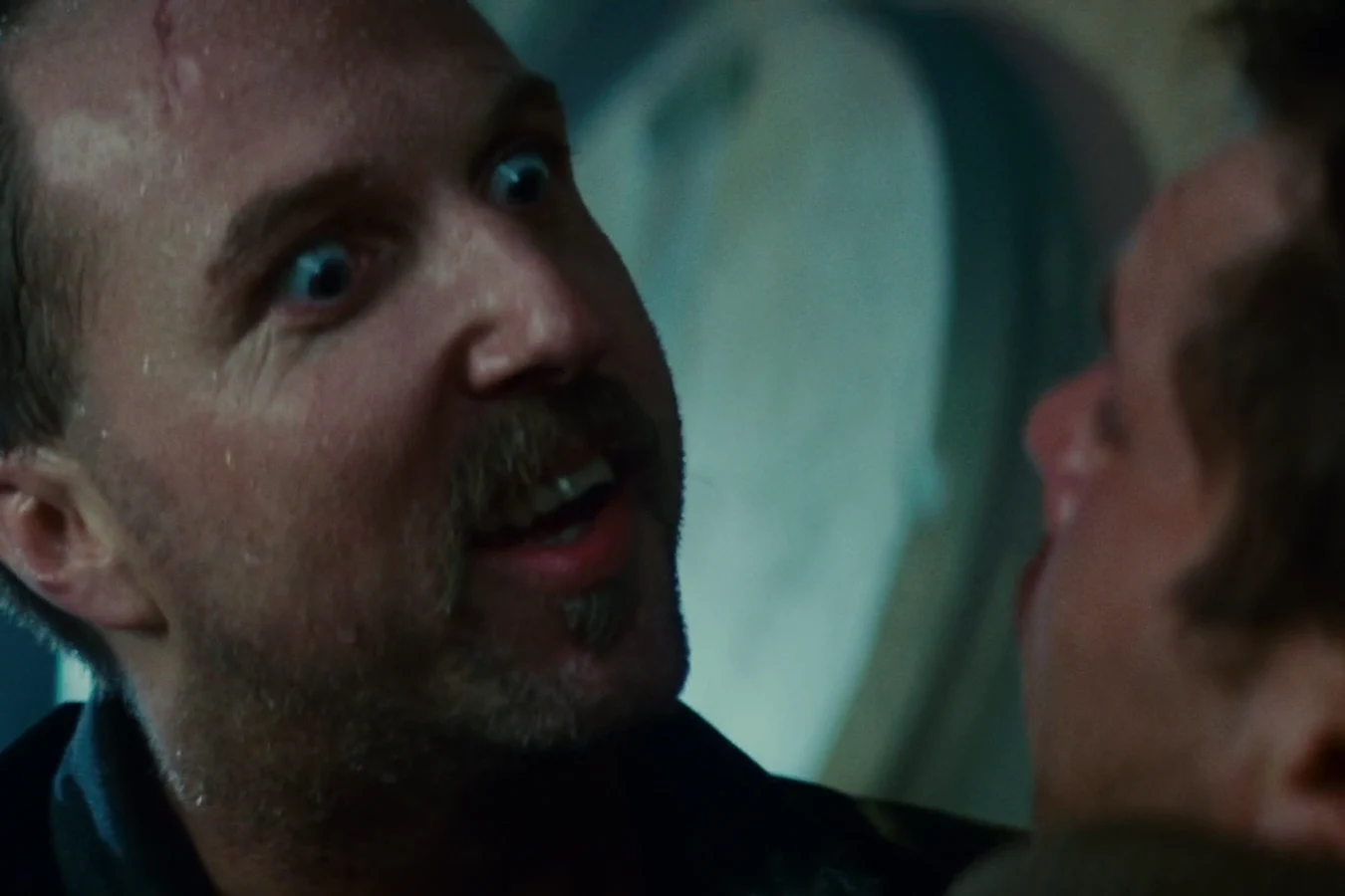 Leon Kowalski pinning Rick Deckard before saying Wake up, time to die in Blade Runner