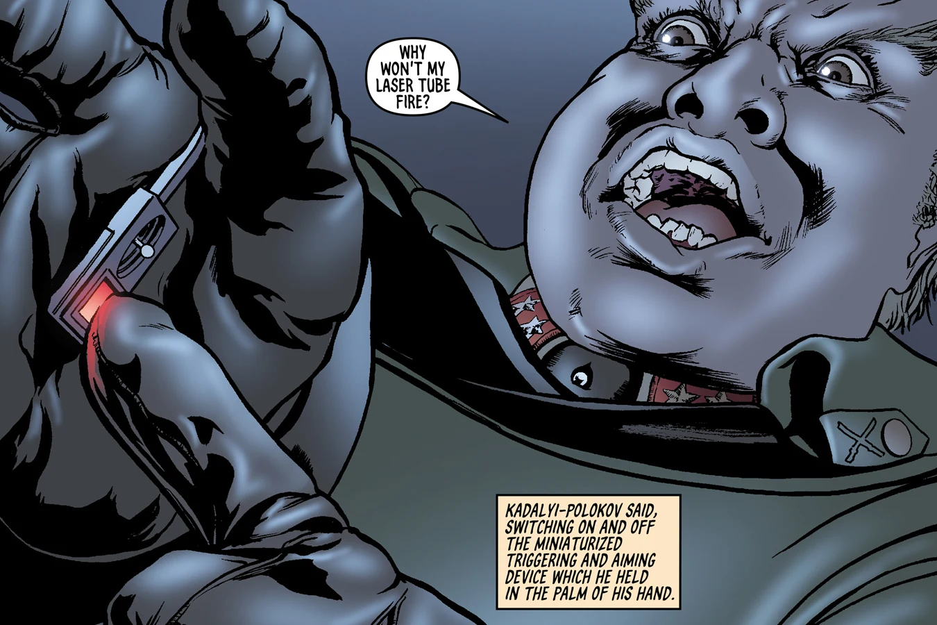Max Polokov posing as Sandor Kadalyi with his trick laser tube in BOOM! Studios' Do Androids Dream of Electric Sheep?