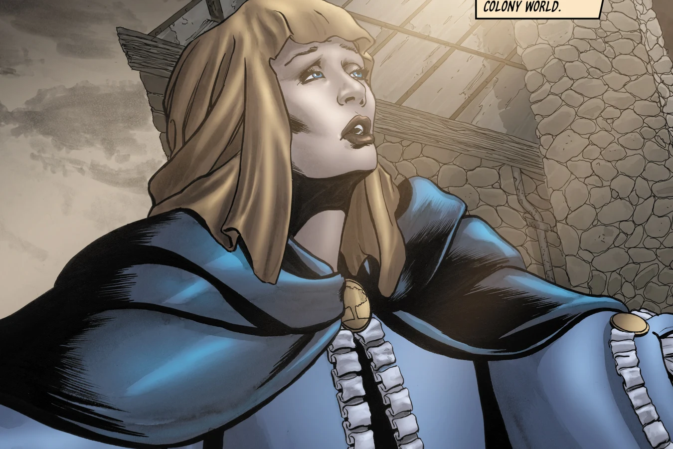Luba Luft singing in costume on the opera stage in BOOM! Studios' Do Androids Dream of Electric Sheep?