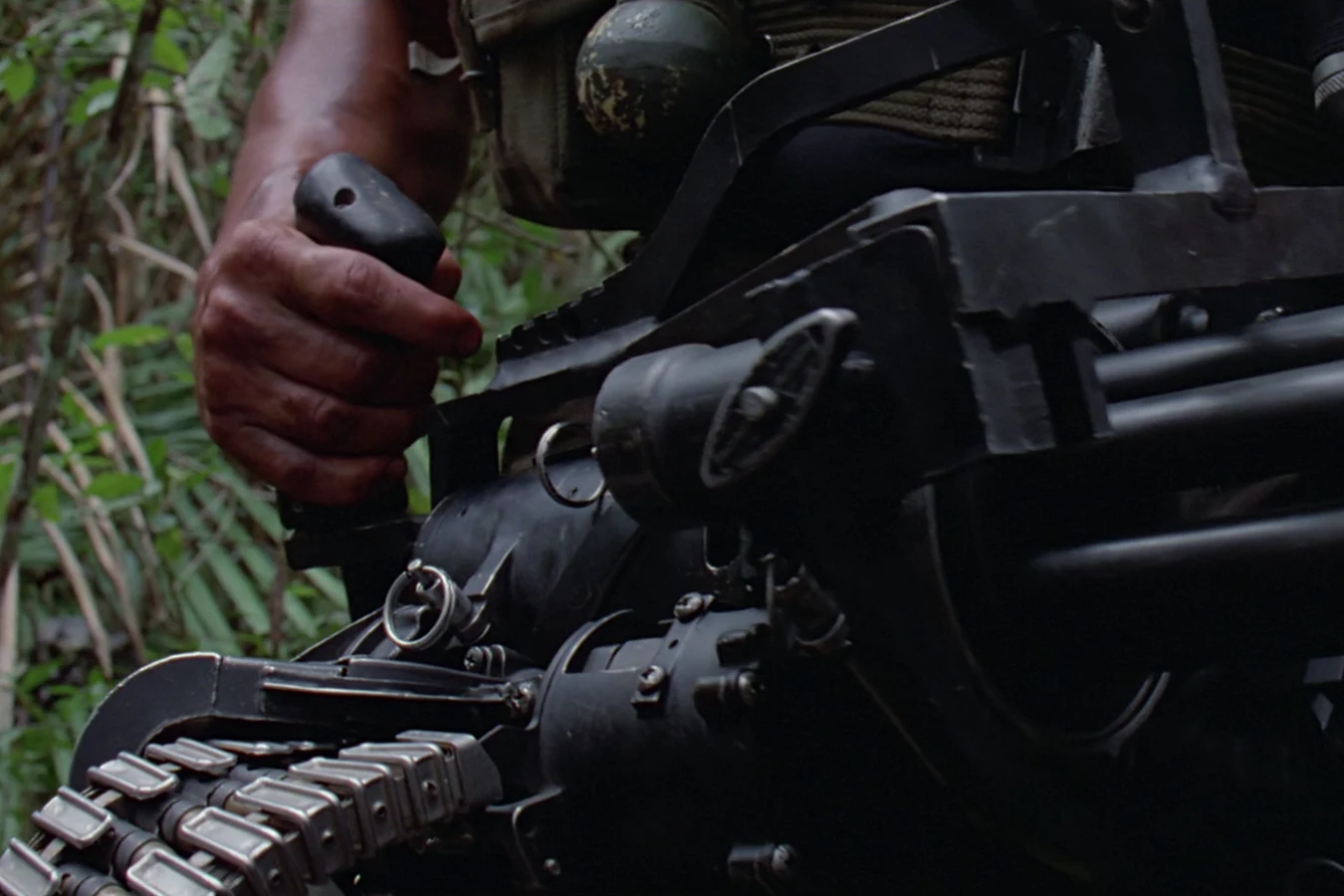Close-up of Old Painless, the handheld minigun Blain Cooper carried in Predator