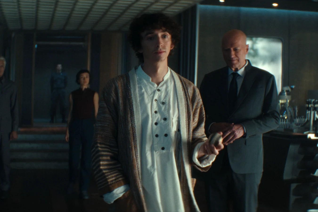 Boy Kavalier walking with Atom Eins as he learns of the Maginot crash in Alien: Earth