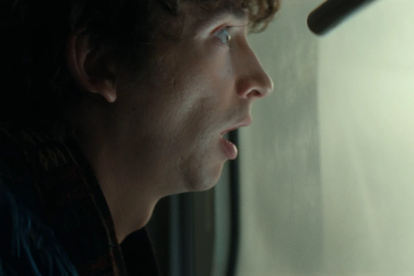 Boy Kavalier peering into the tank holding the Ocellus-controlled sheep in Alien: Earth